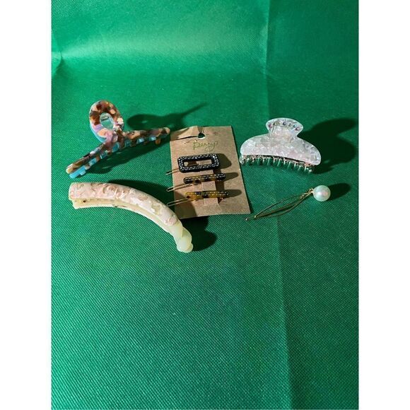 Set of 7 Hair Accessories Clips Clamps Pins Barrettes Mother of Pearl lot 1 - Picture 1 of 7